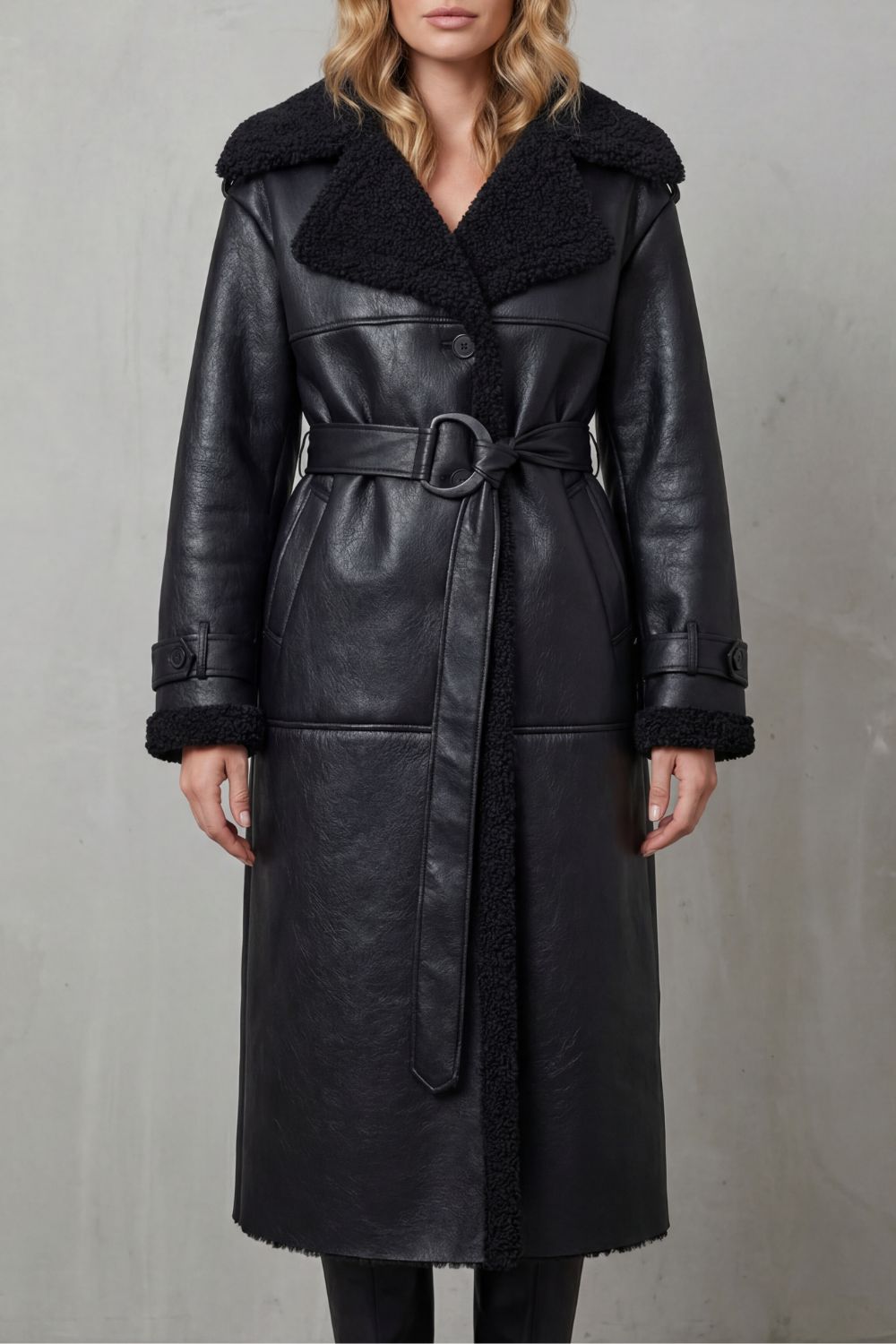Ravienne – Oversized belted warmth – Shearling coat