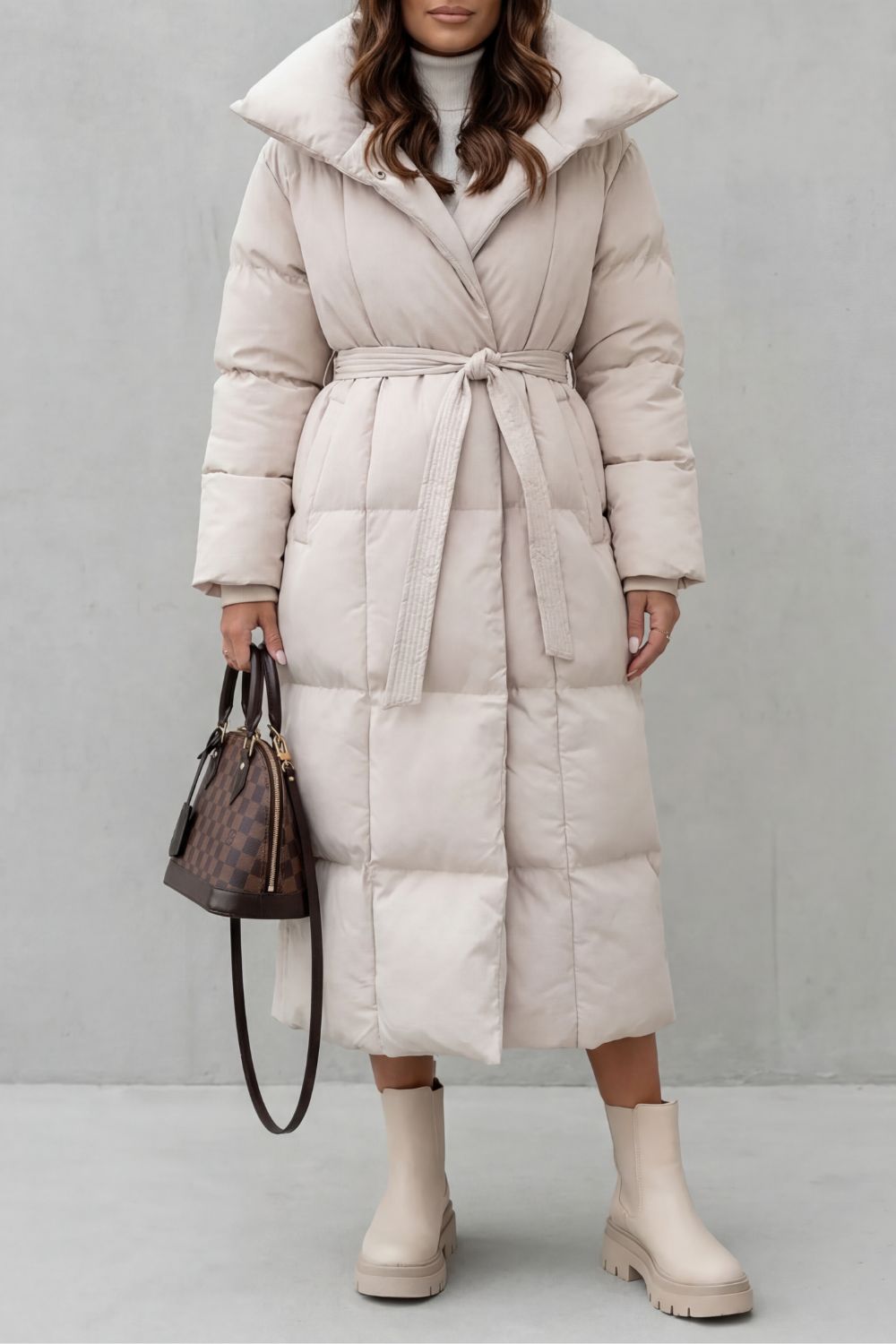 Frescetta – Belted silhouette – Long padded puffer coat