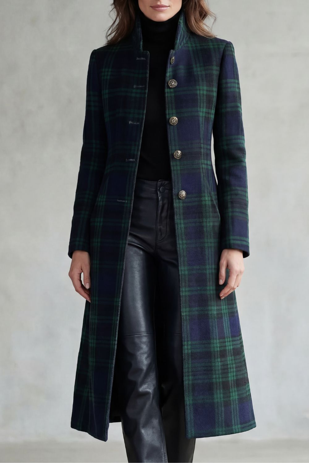 Rowleigh – Highland check silhouette – Wool blend coat