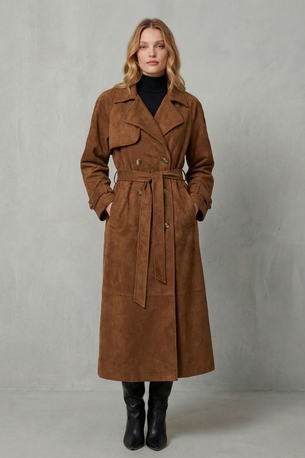 Velloré – Suede elegance – Trench coat