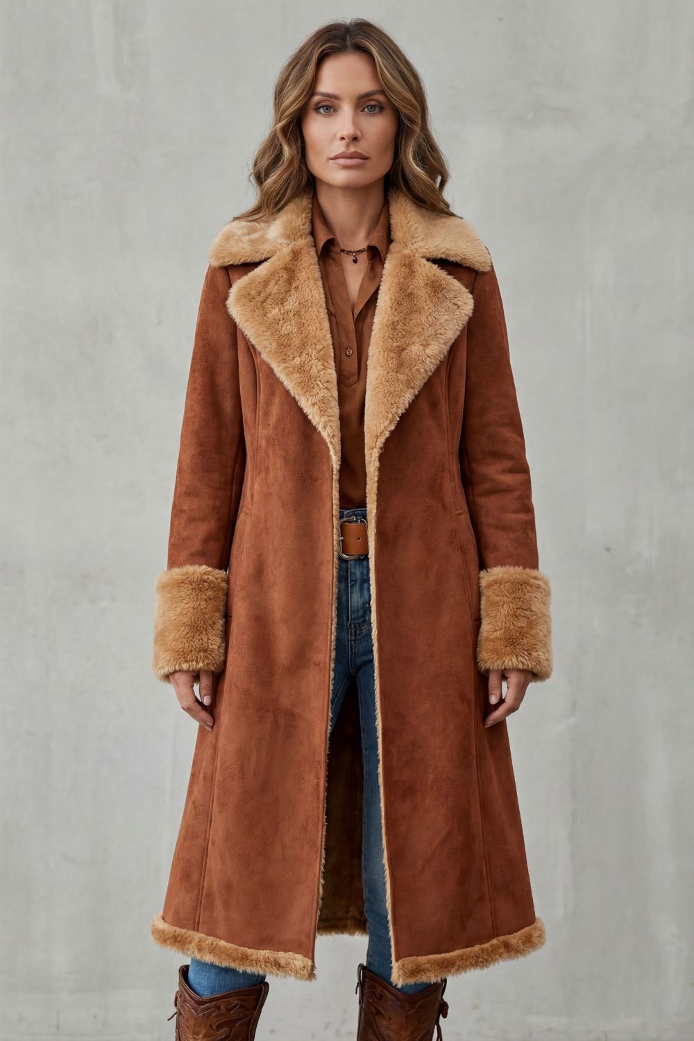 Rovigna – Western shearling charm – Longline coat