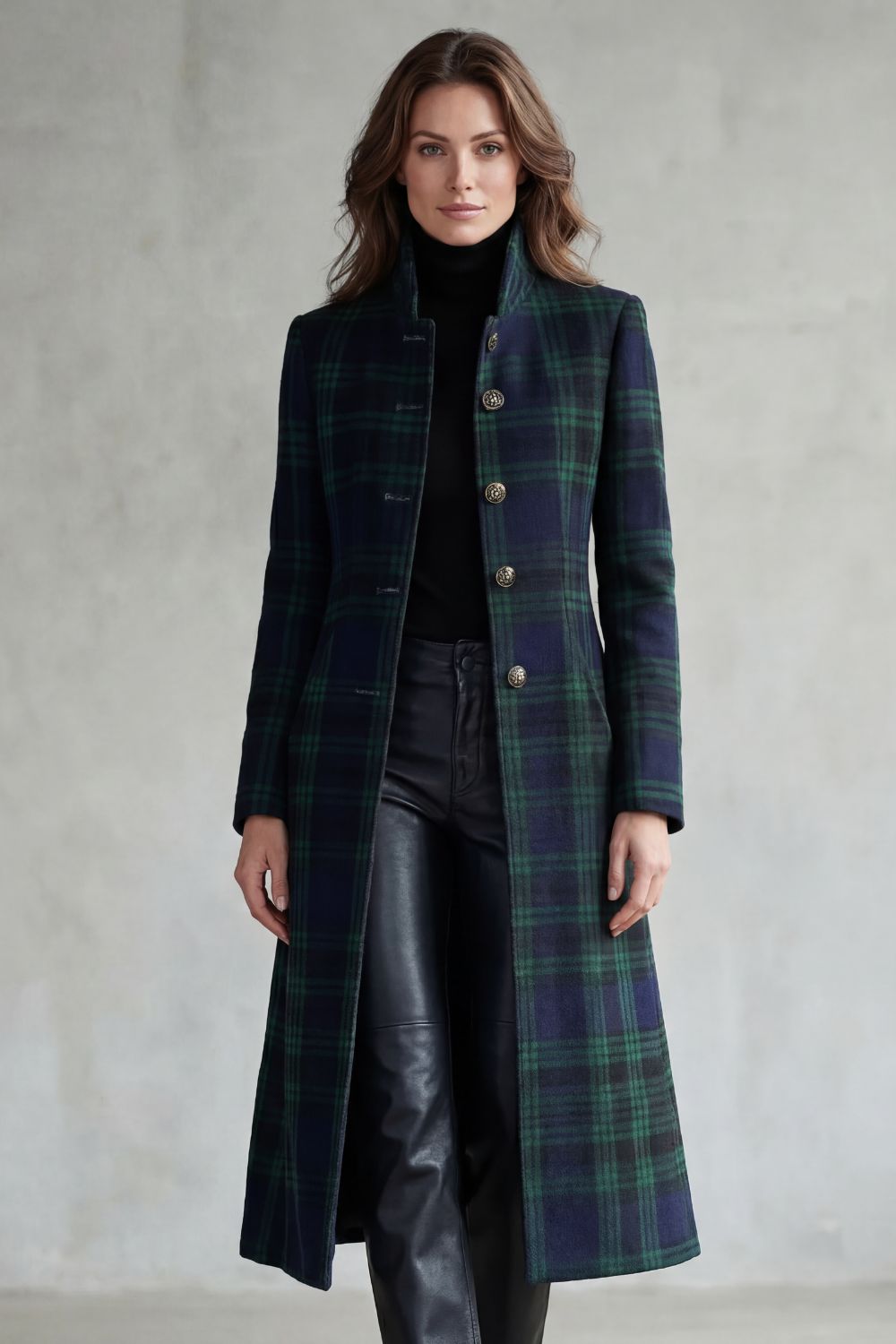 Rowleigh – Highland check silhouette – Wool blend coat