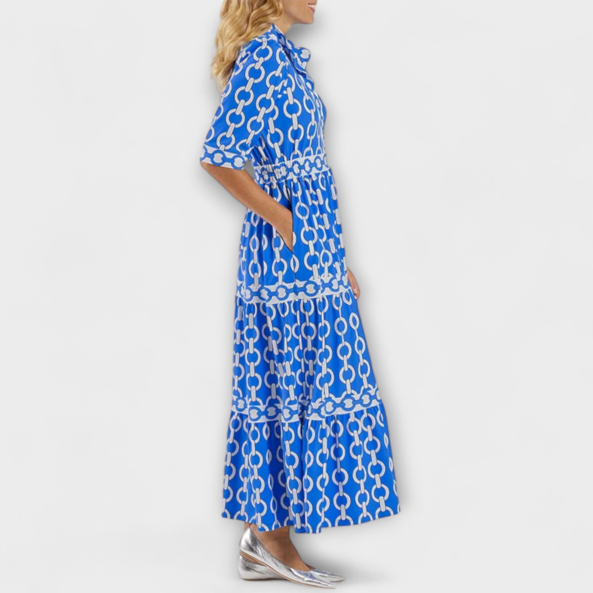 Lunedra | Midi dress with chain pattern