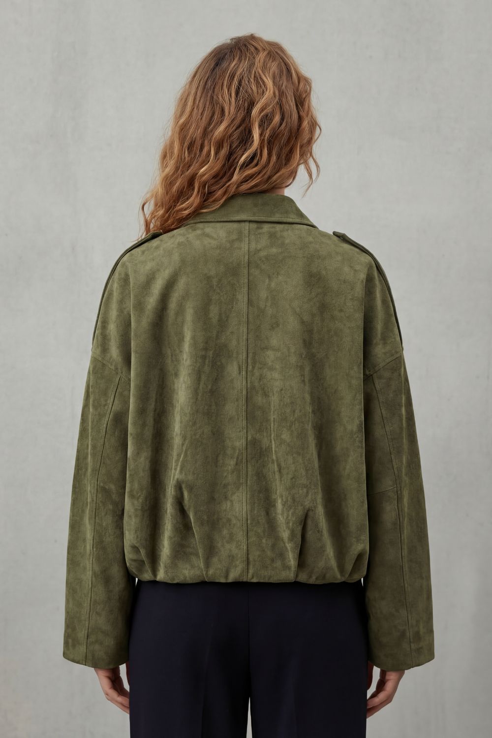 Solenné – Sculpted volume – Suede bomber jacket