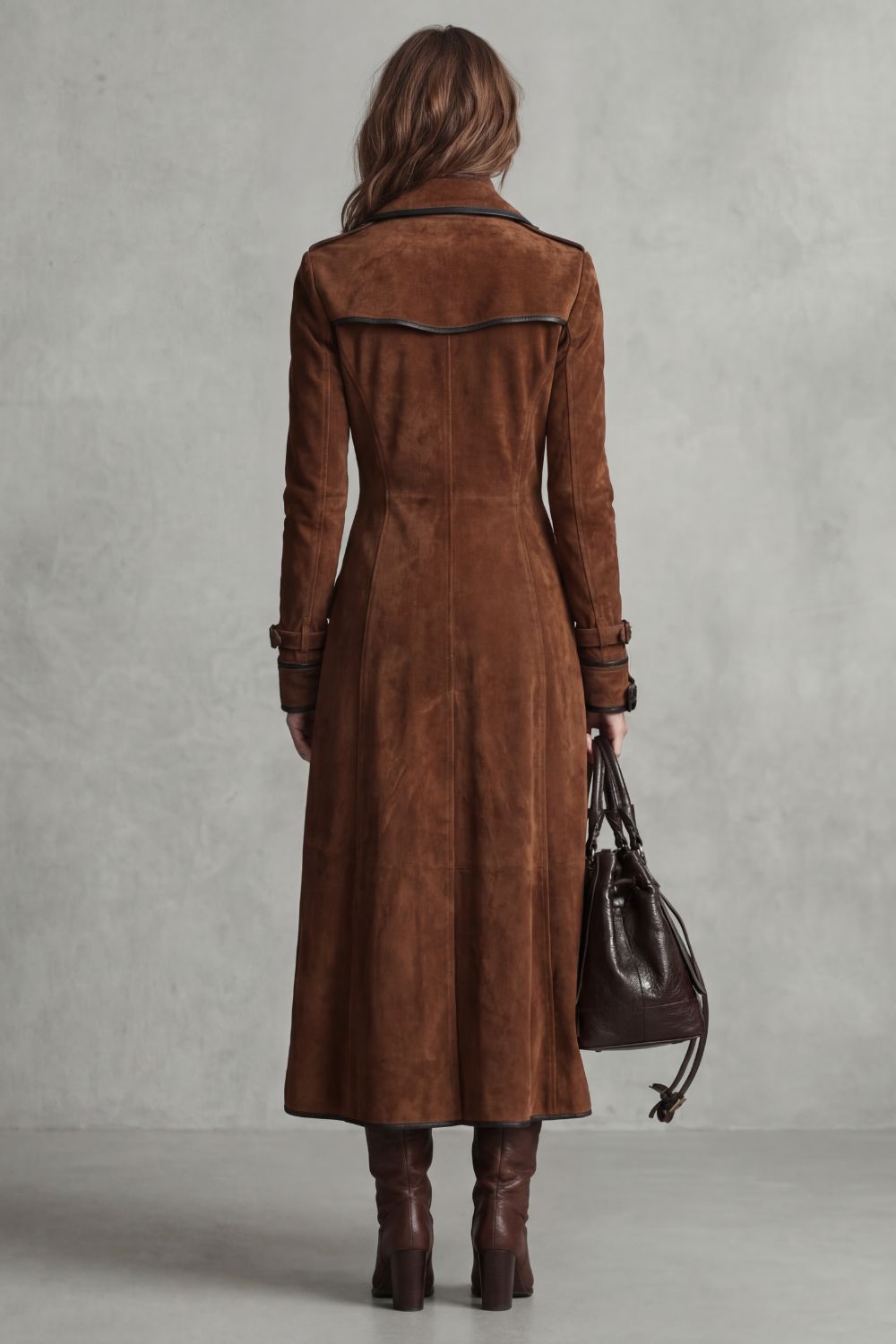 Marcelline – Tailored elegance – Long suede coat