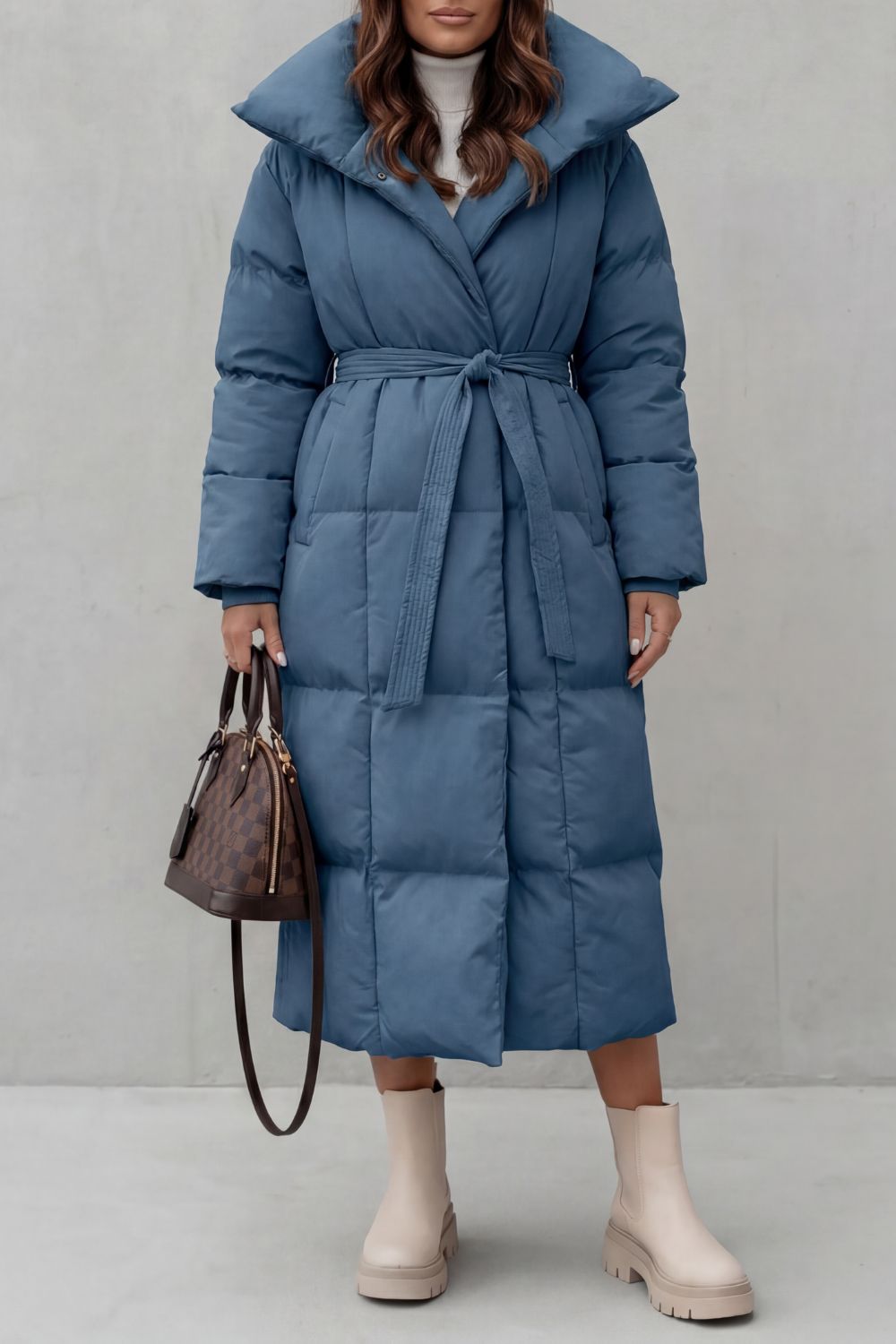 Frescetta – Belted silhouette – Long padded puffer coat