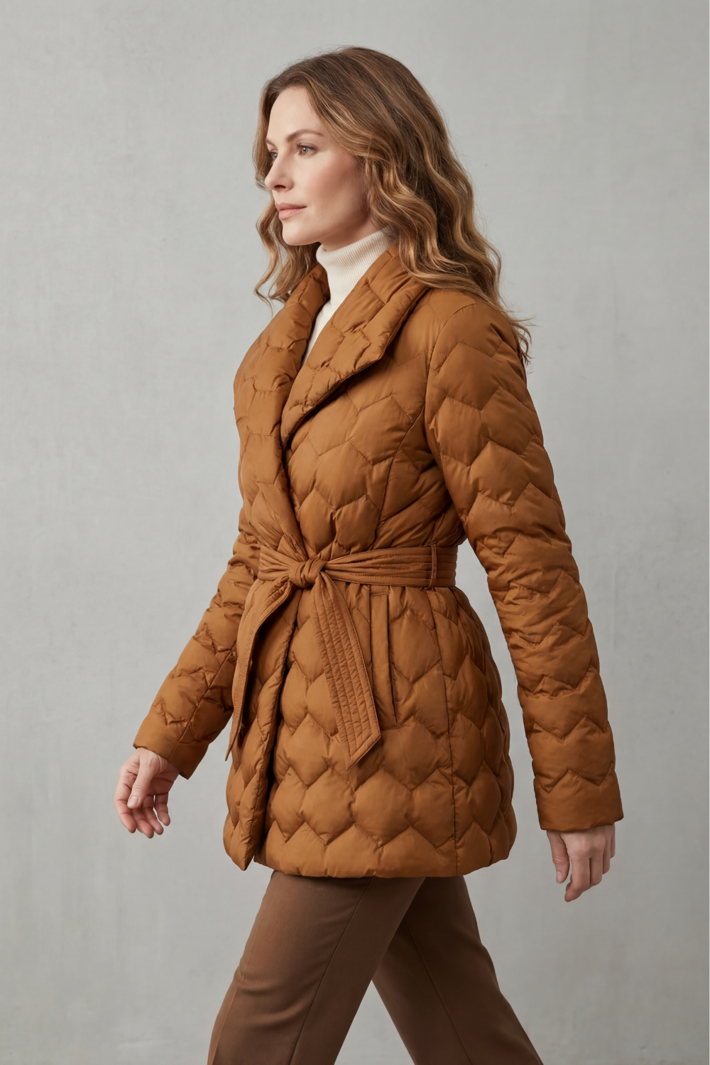 Solenza – Sculpted quilt – Belted puffer jacket