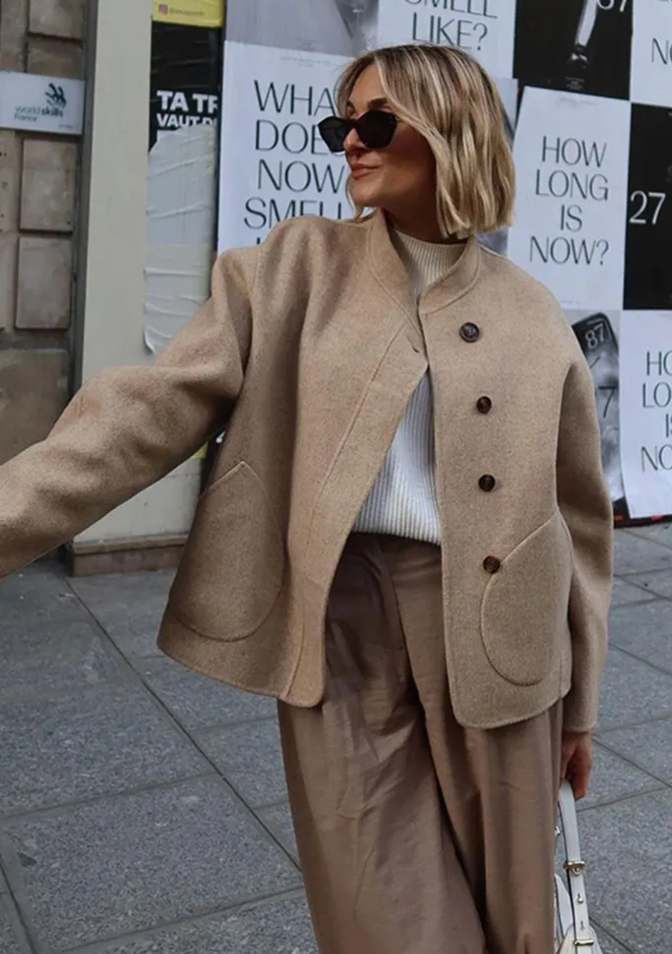 Kadira - Oversized Wool Blend Coat