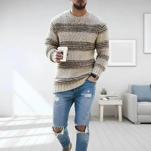 MODERN RELAXED-FIT KNIT | STRIPED SWEATER