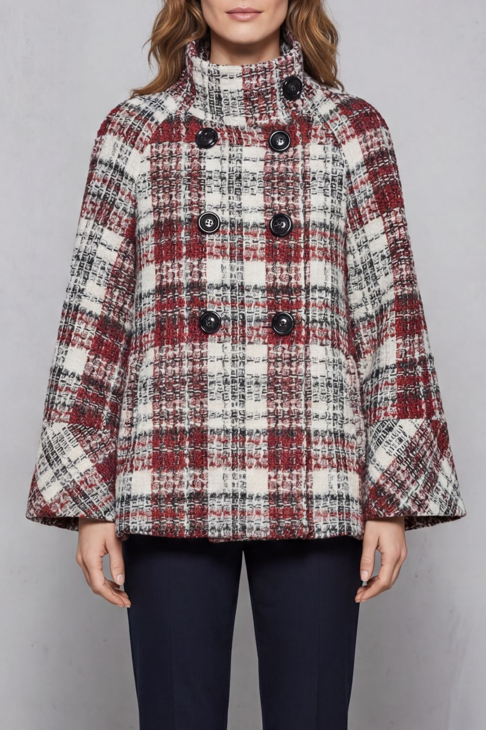 Rosélle – Vintage check flair – Wool cape coat