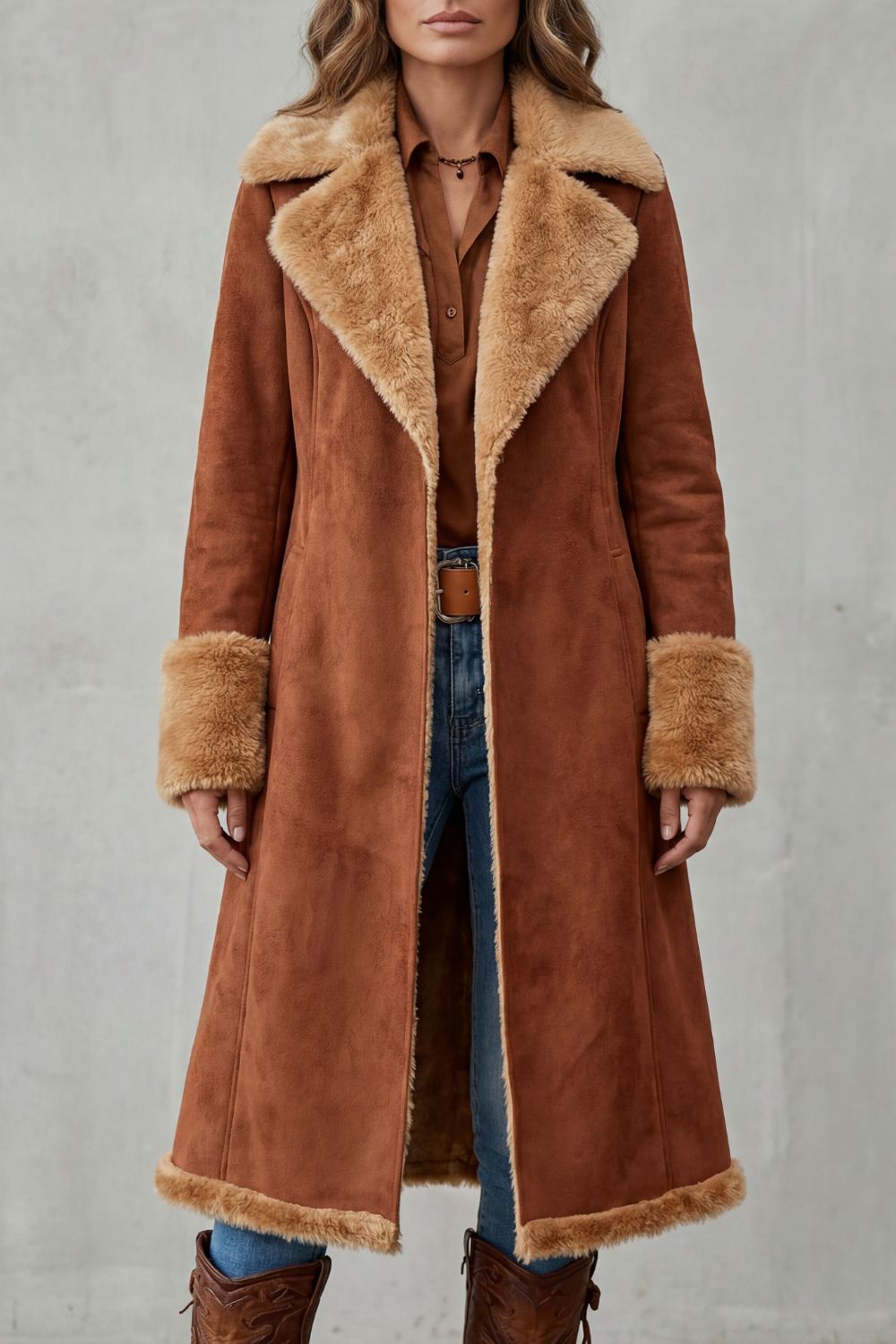 Rovigna – Western shearling charm – Longline coat