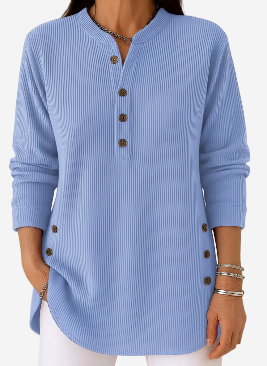 Hannah – Long Sleeve Solid Knit Sweater