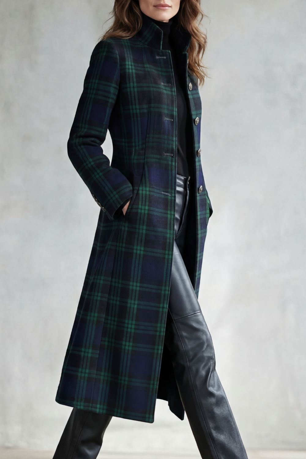 Rowleigh – Highland check silhouette – Wool blend coat