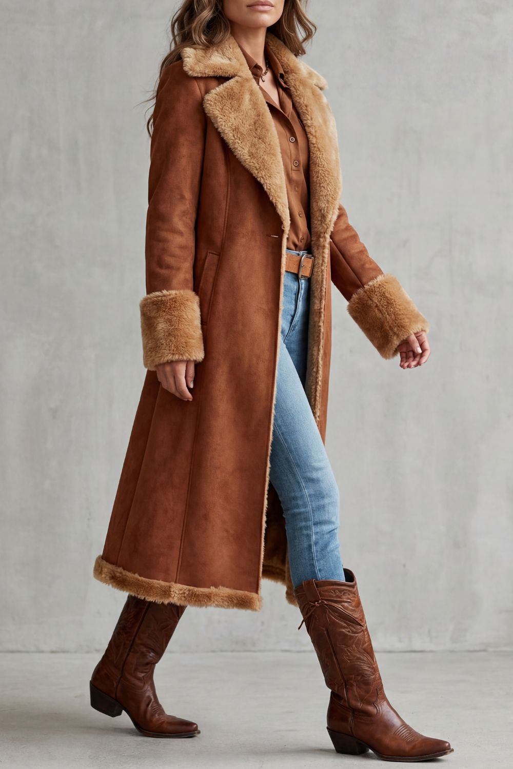 Rovigna – Western shearling charm – Longline coat