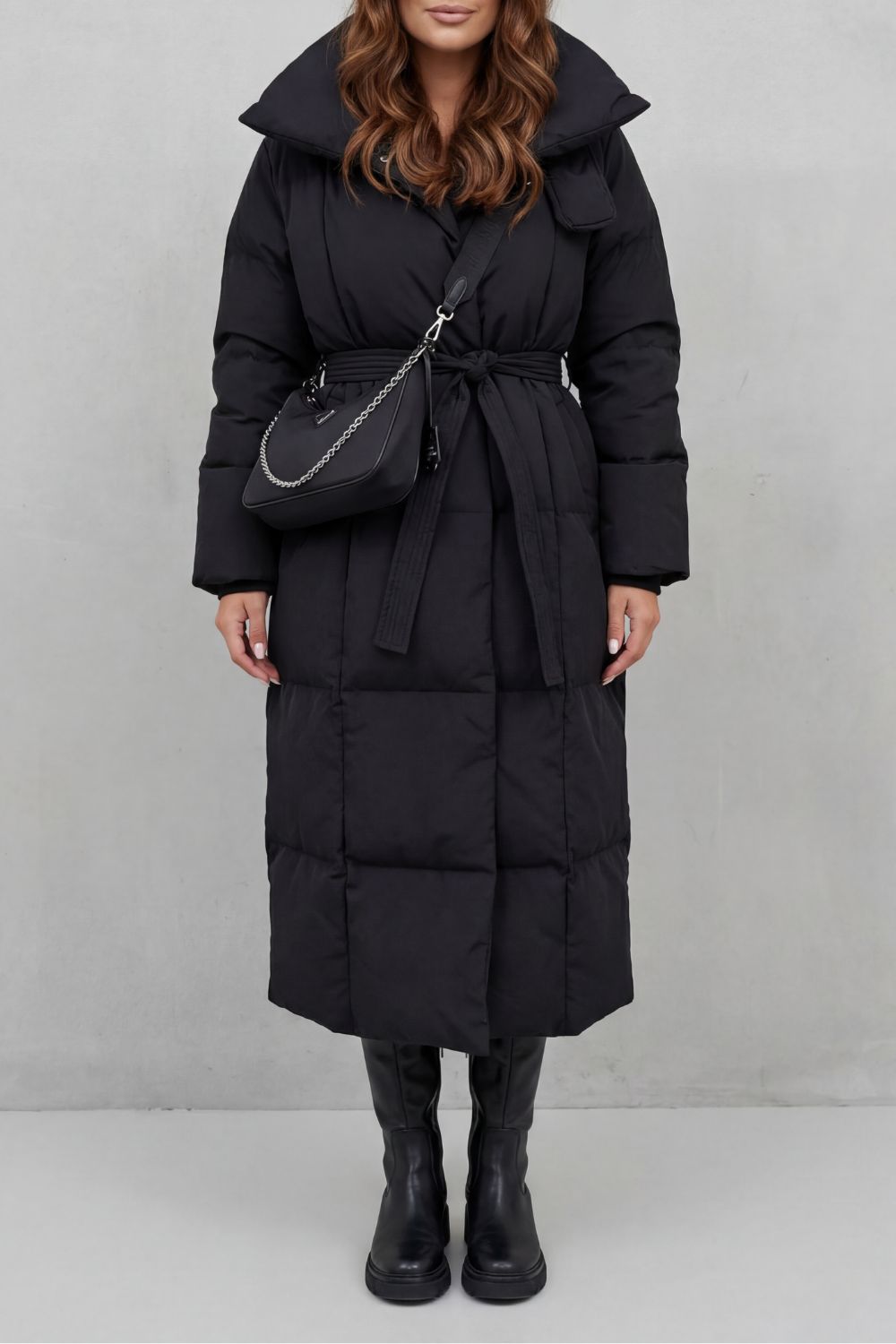 Frescetta – Belted silhouette – Long padded puffer coat