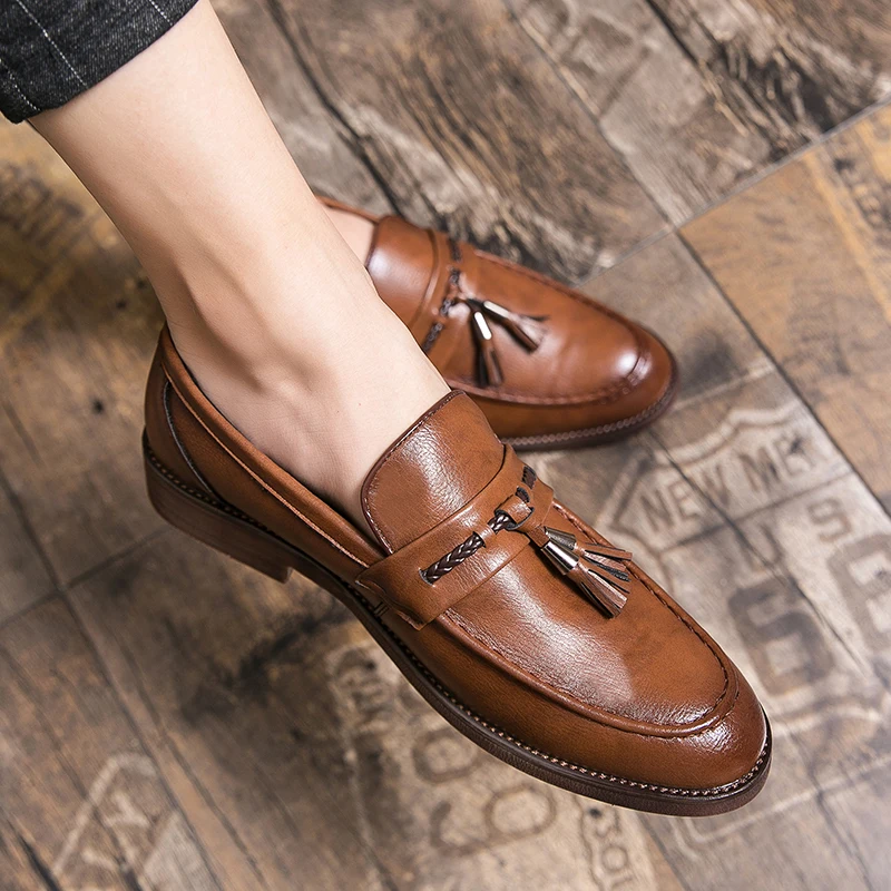 Leren Loafers met kwastjes
