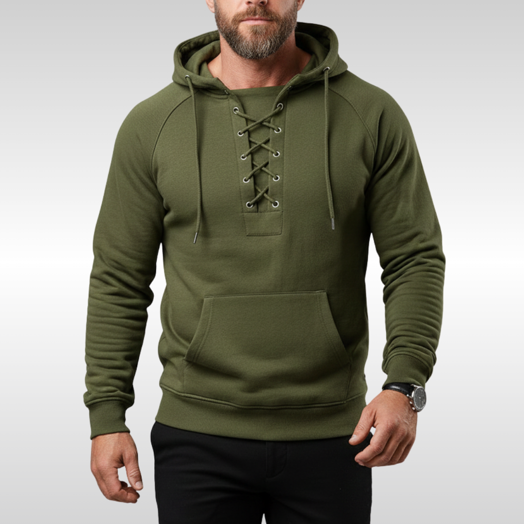 HARRICK LACE-UP HOODIE | RUGGED WARMTH WITH STYLE