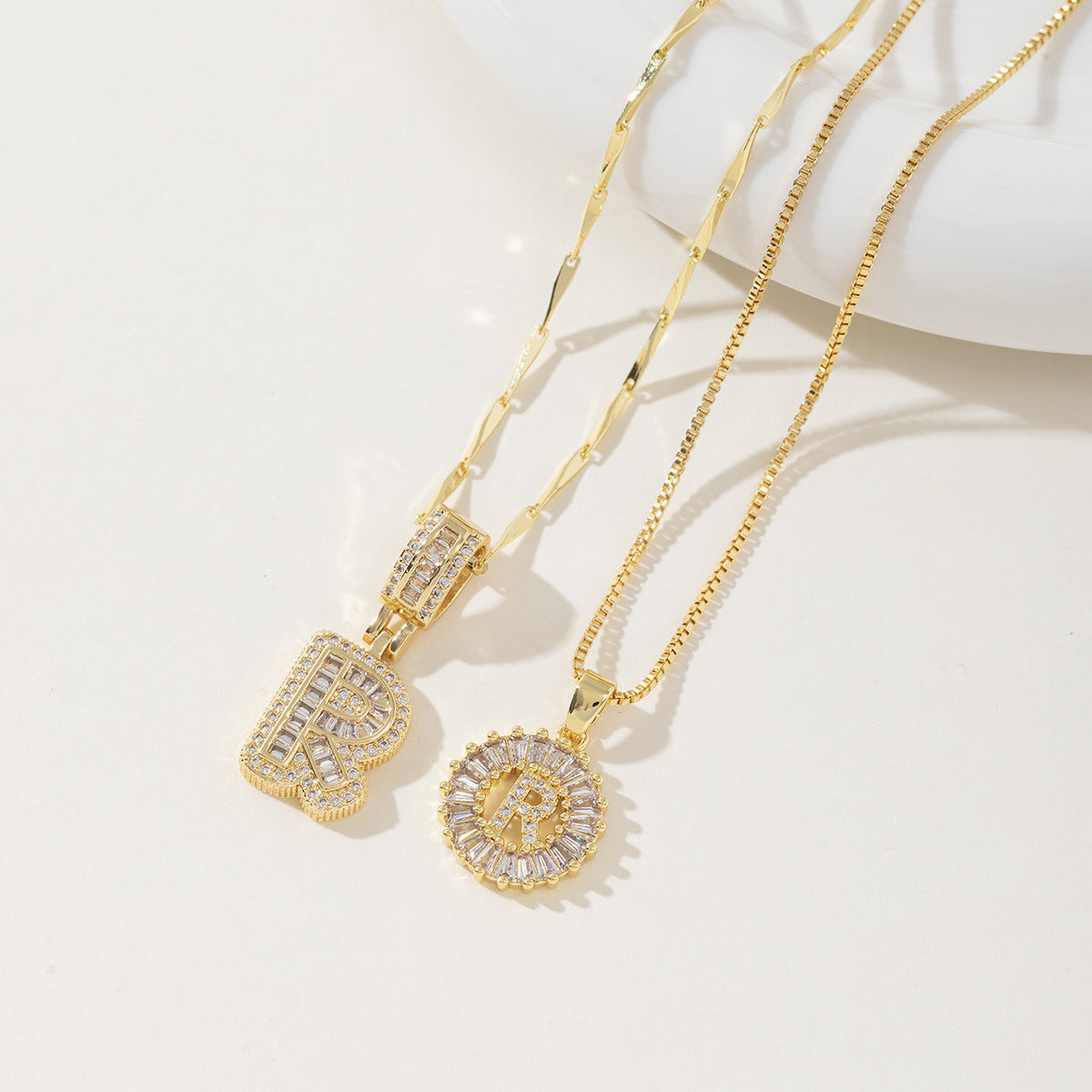 AISHA™ - Elegant 2-Pack Initial Letter Pendant Necklaces