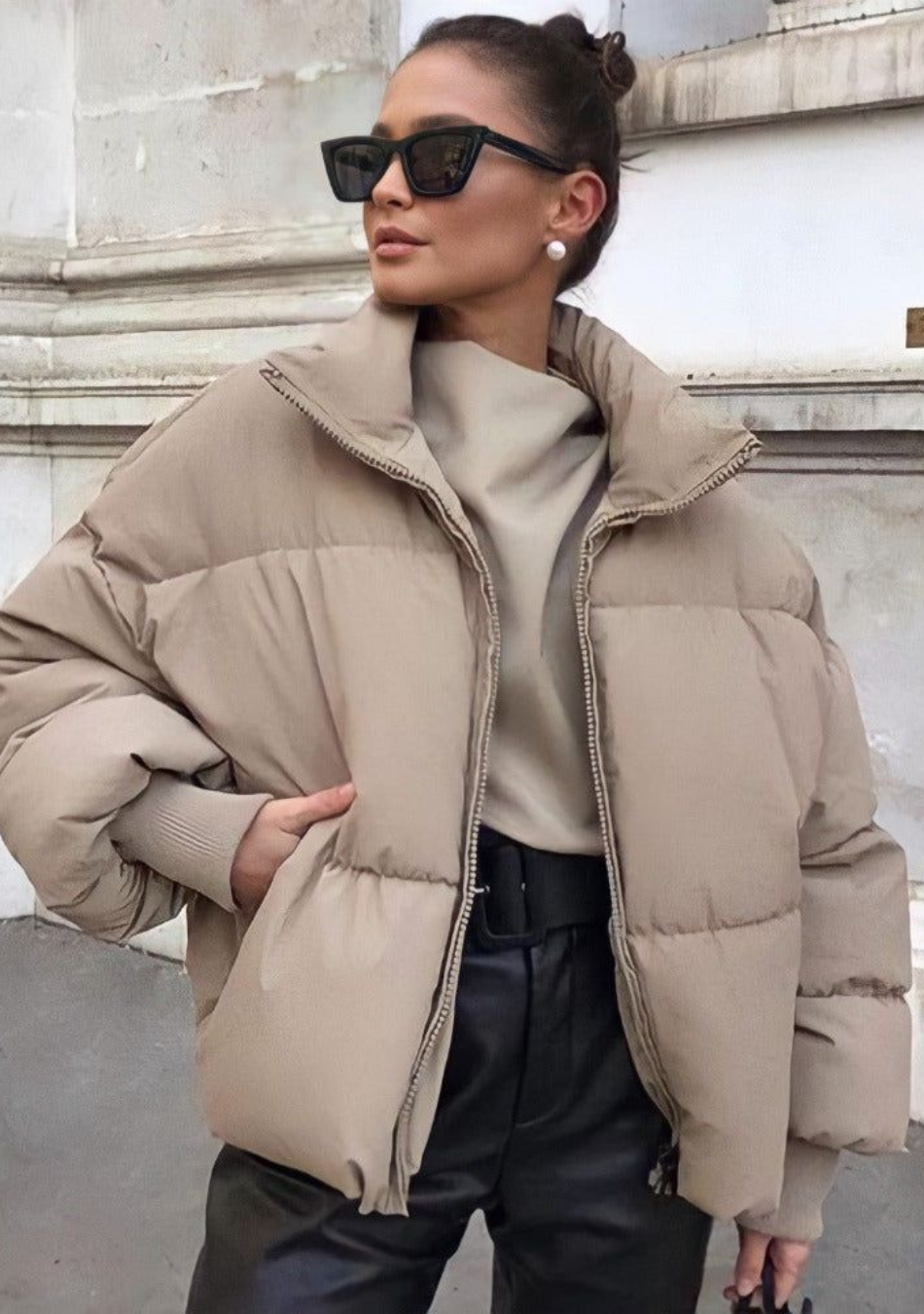 Marcella - Collared Puffer Zipper Jacket