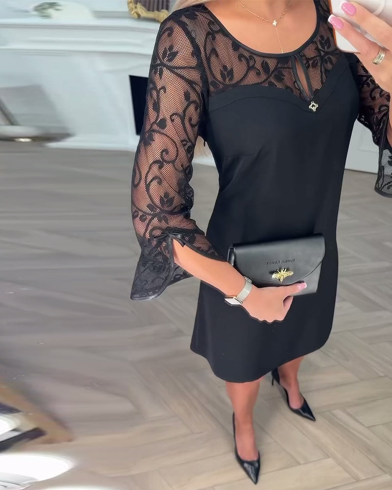 Corvenya | Long Sleeve Patchwork Dress