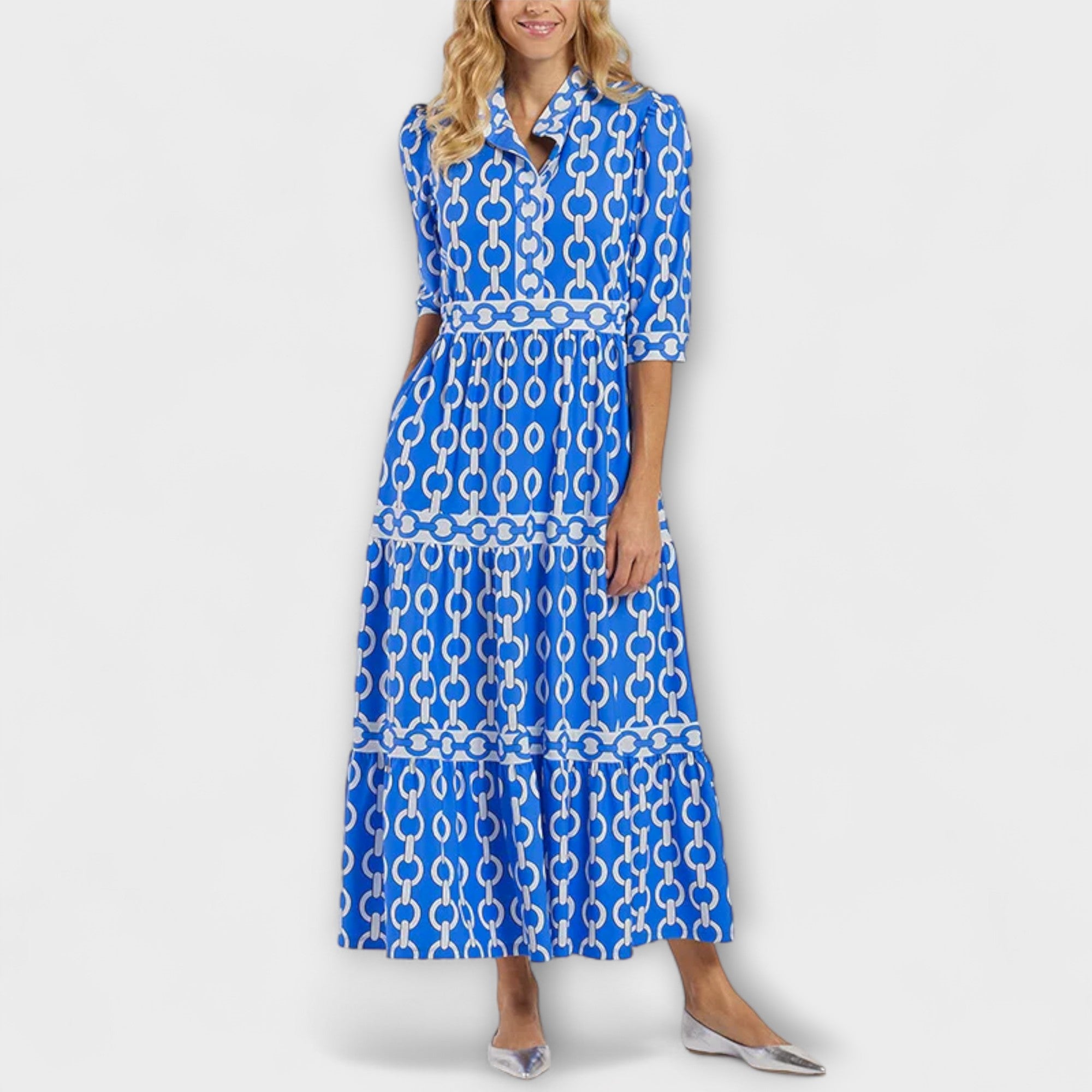 Lunedra | Midi dress with chain pattern