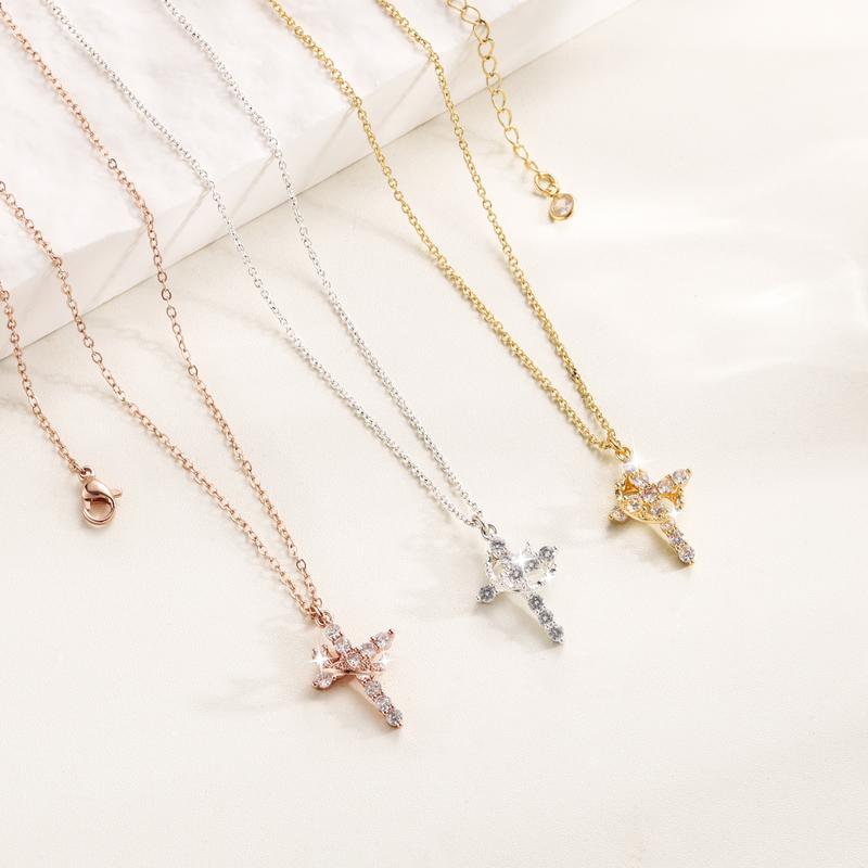 CLARISSE™ – Classic Cross & Crown Necklace